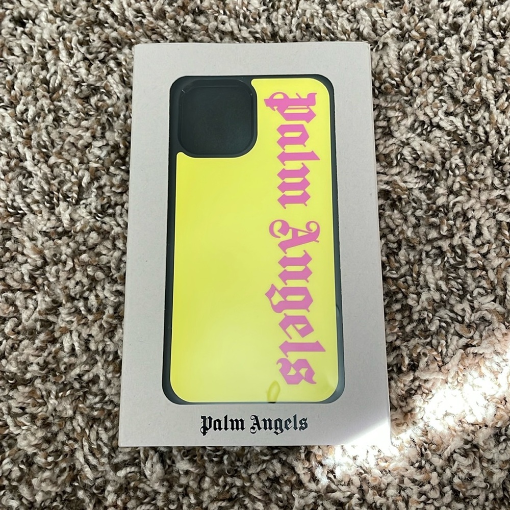 Classic Logo Iphone Case 12 M Yellow Fluorescent
